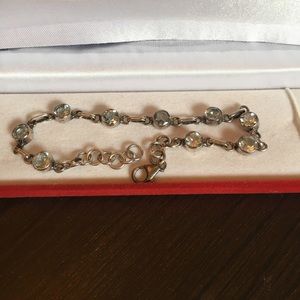 Stamped 925 Silver and Blue Topaz Bracelet